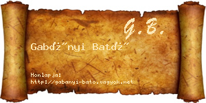 Gabányi Bató névjegykártya